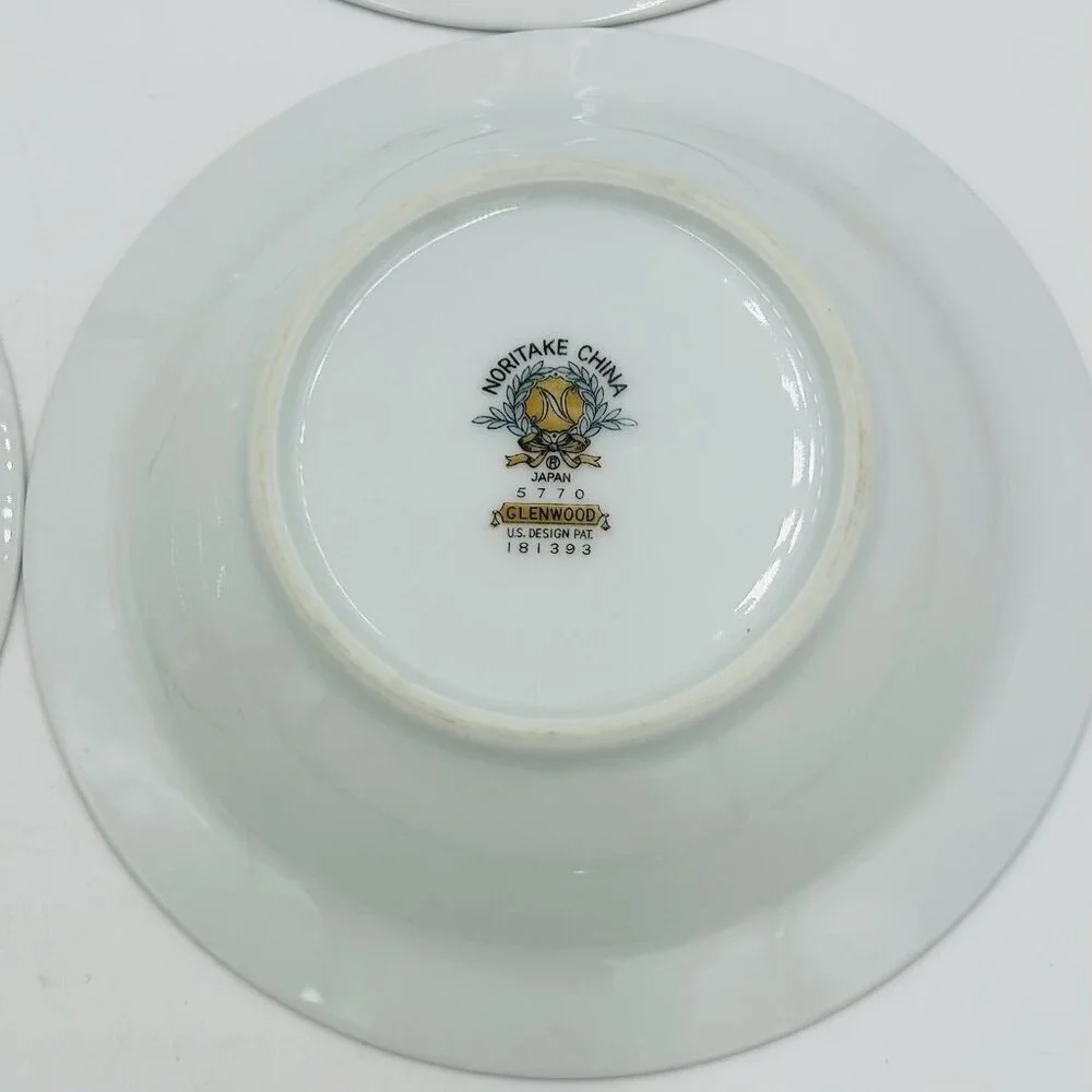 Noritake China Glenwood 5770 Japan 5.5” Berry Bowls Set Of 6 Pink Roses Platinum